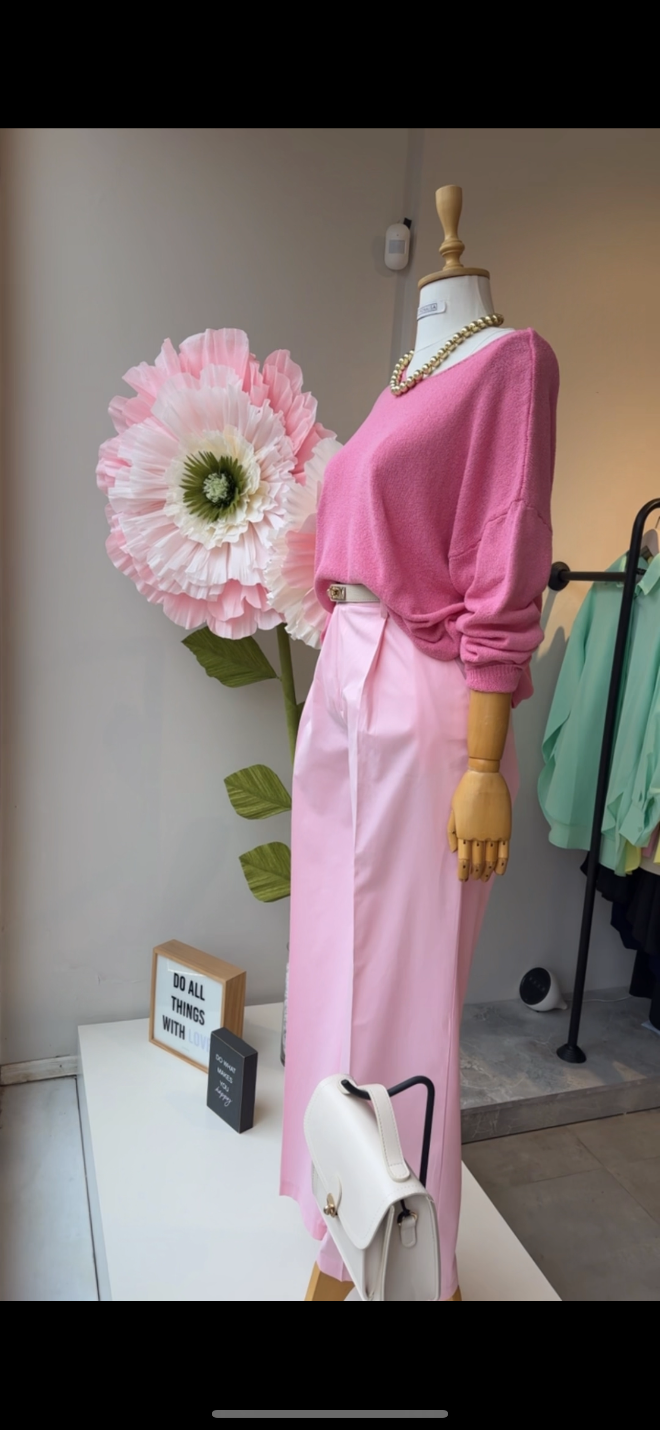 Poplin palazzo pantolon