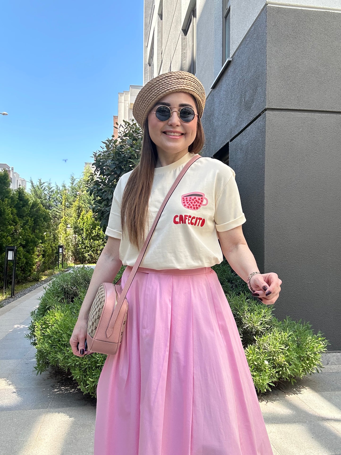 Poplin midi etek
