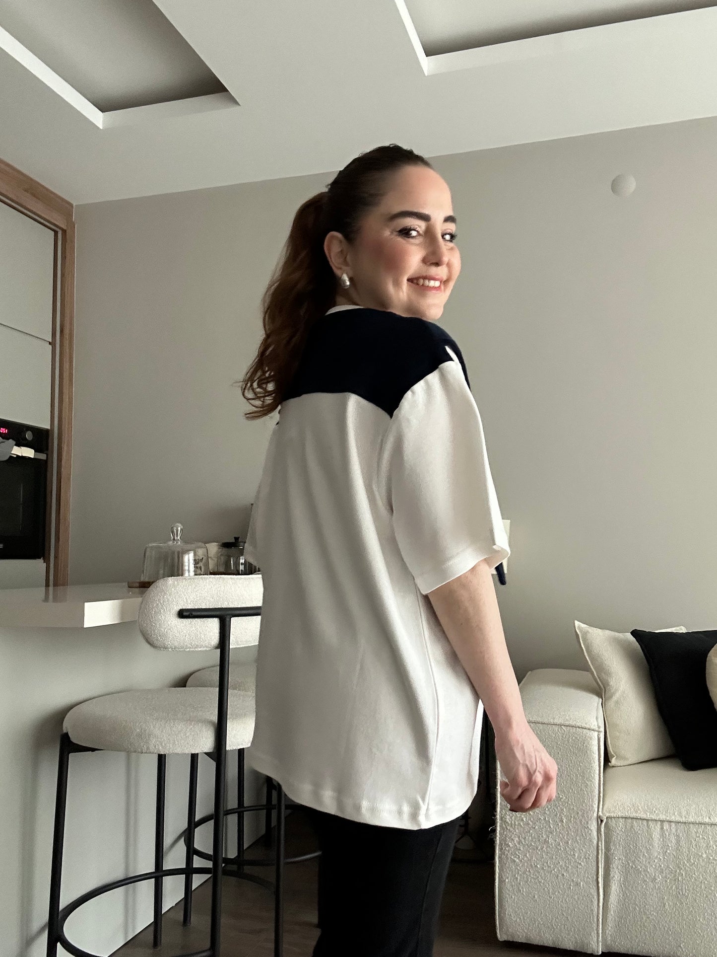 Bağlamalı oversize tişört