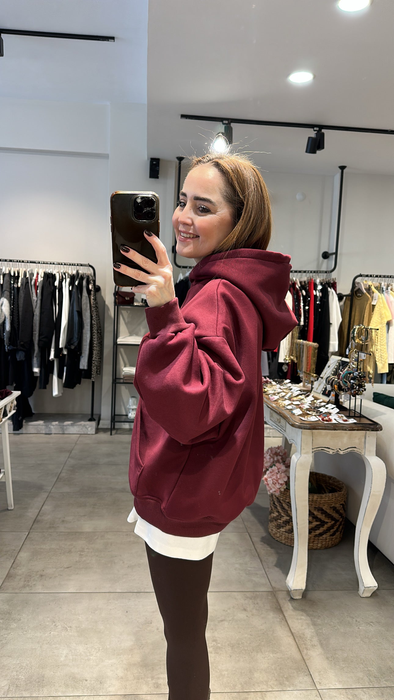 Kapşonlu Şardonlu Sweat