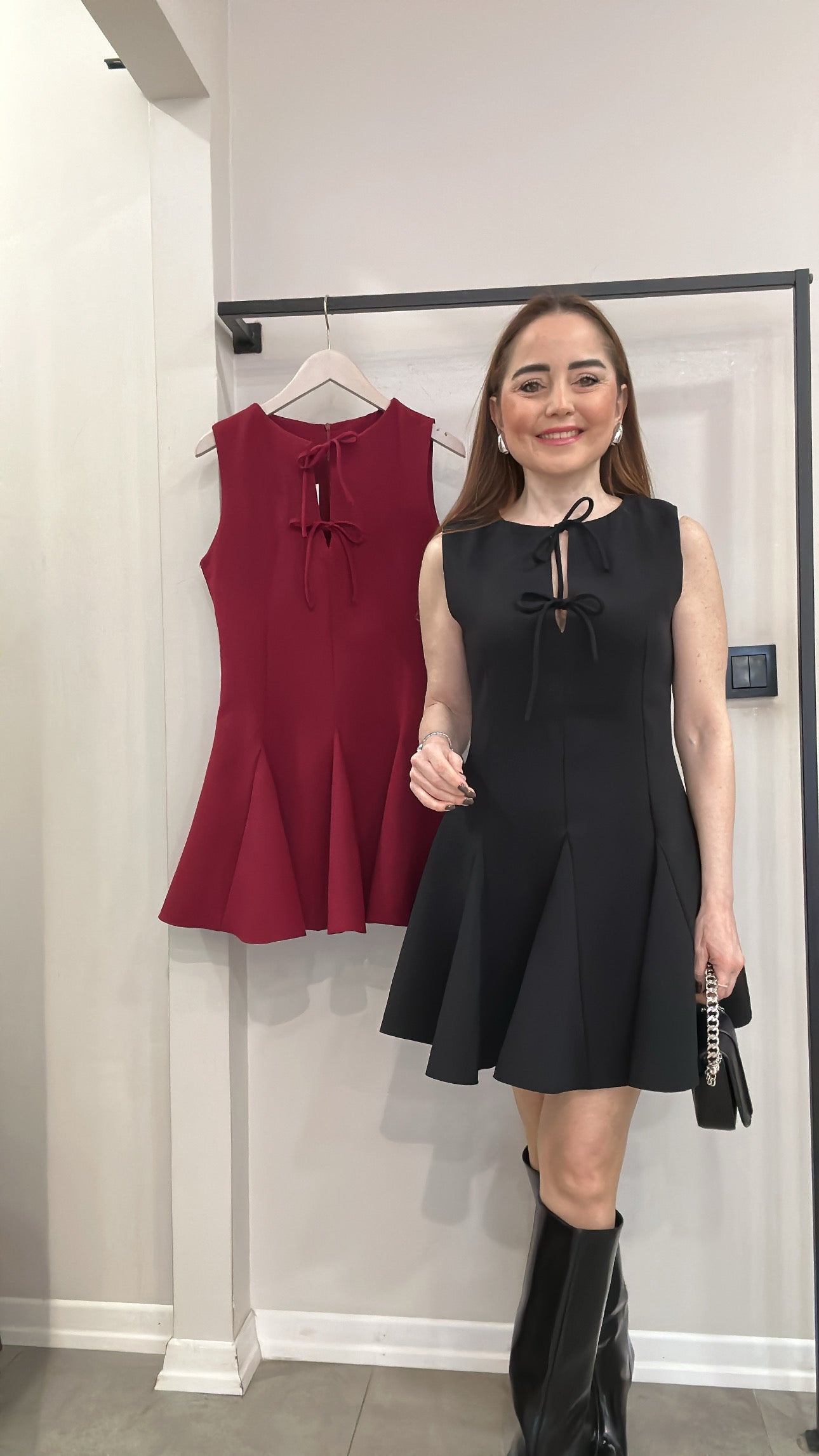 Fiyonklu volanlı elbise