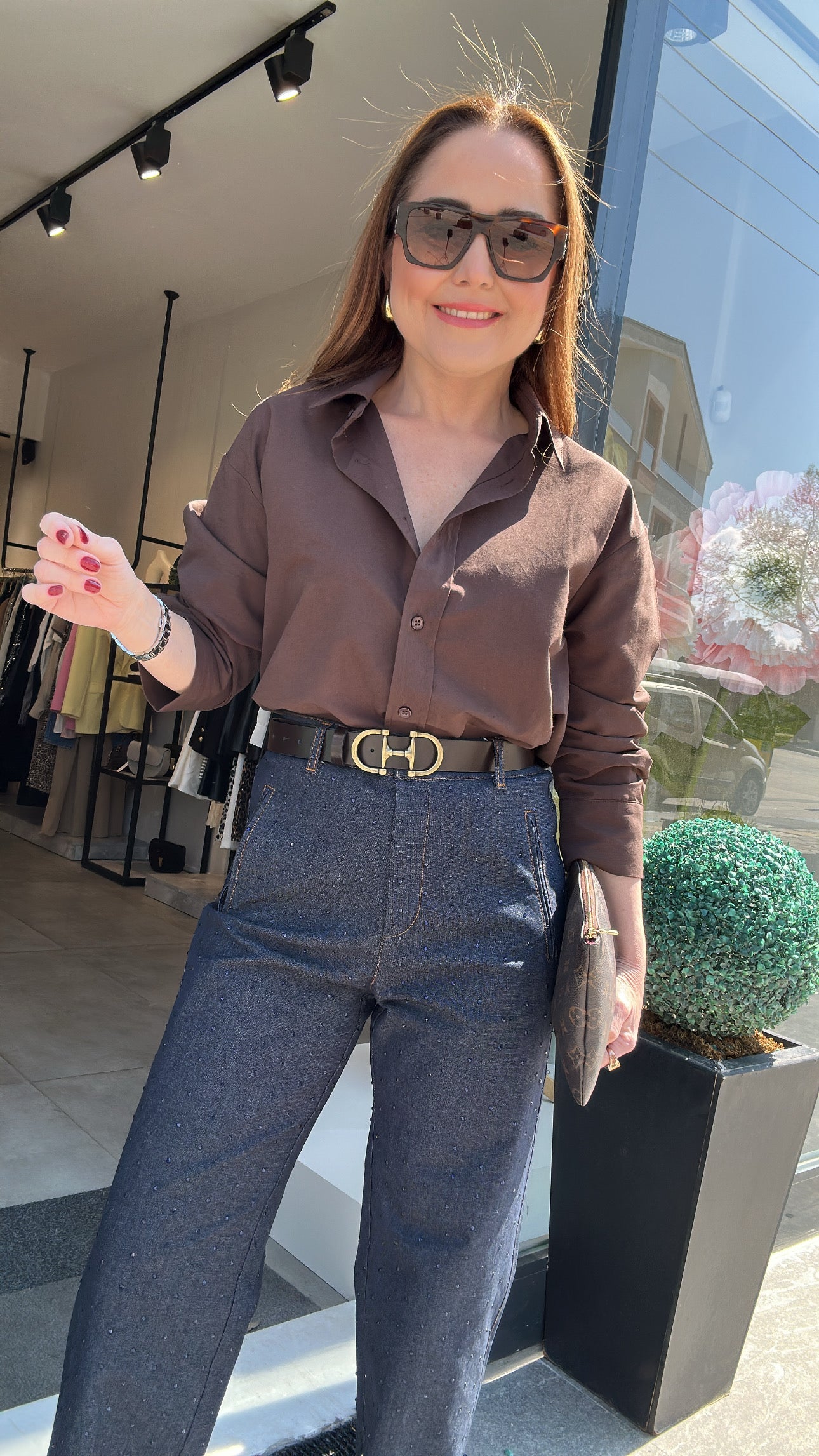 Premium taşlı denim pantolon