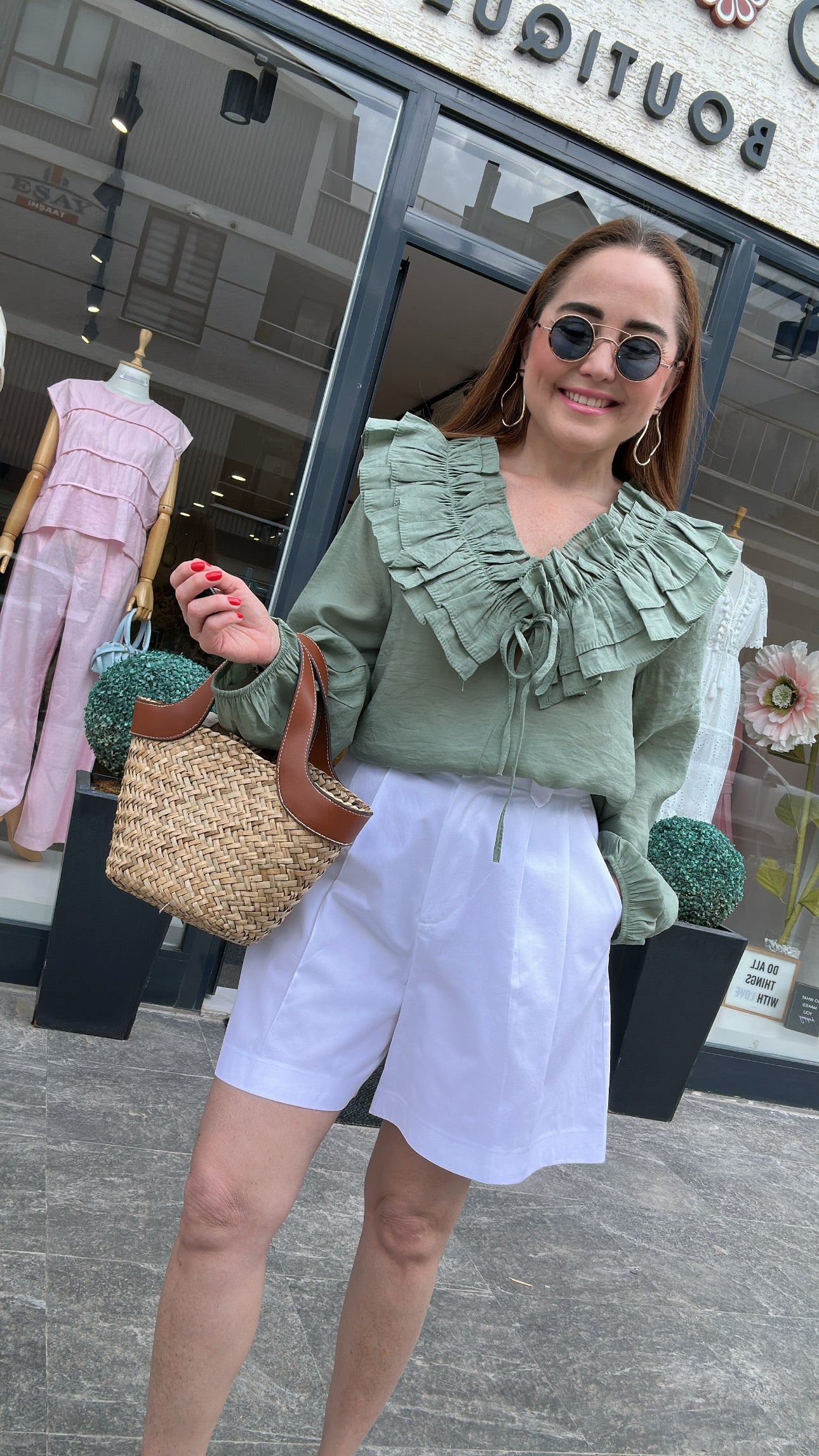 Premium poplin şort