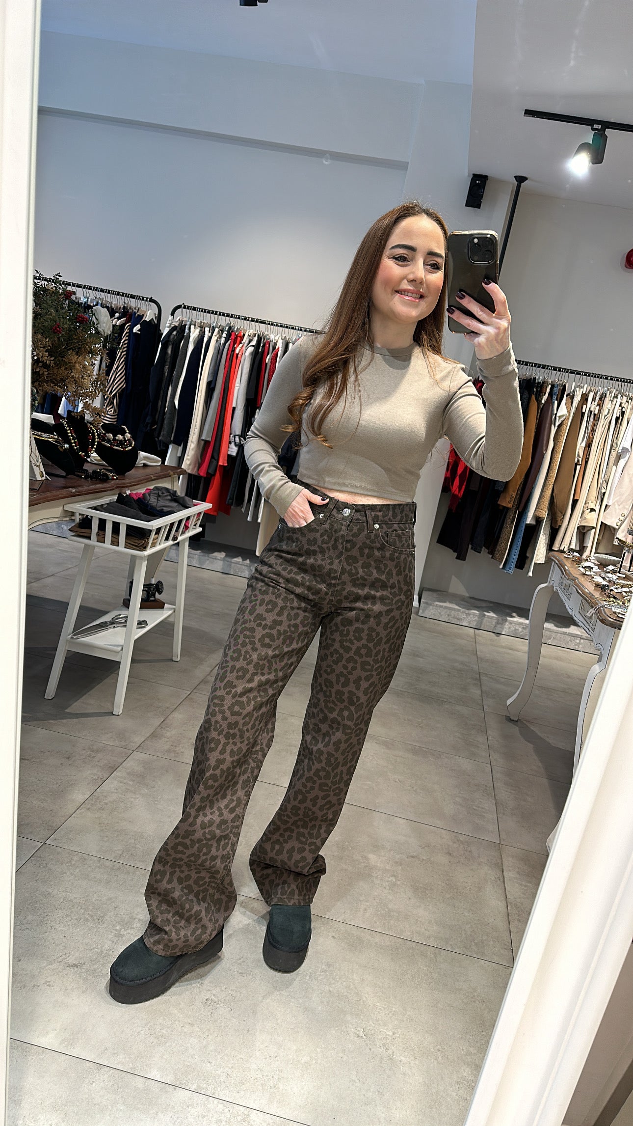 Premium leopar jean