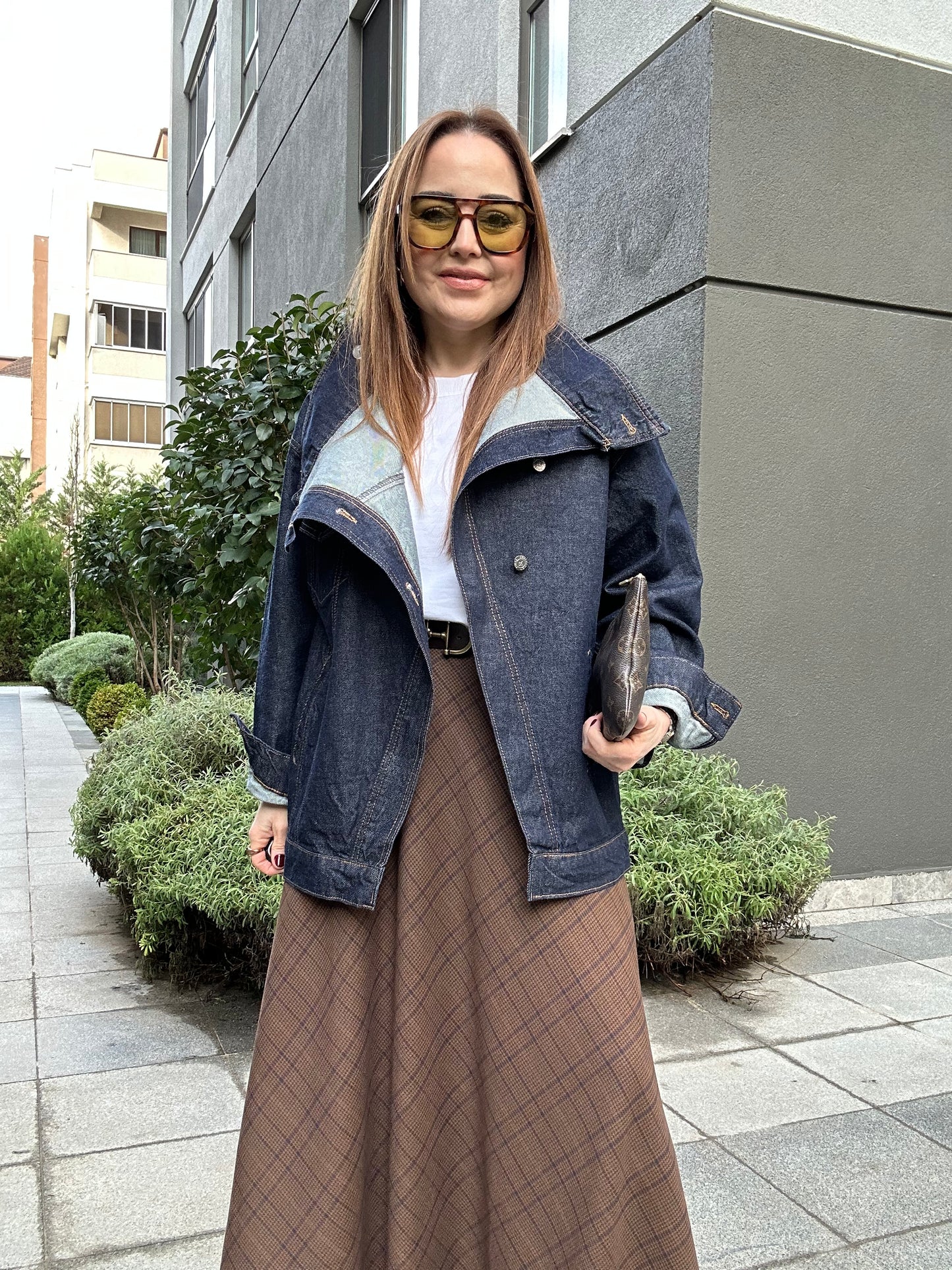 Dik Yaka verev denim ceket