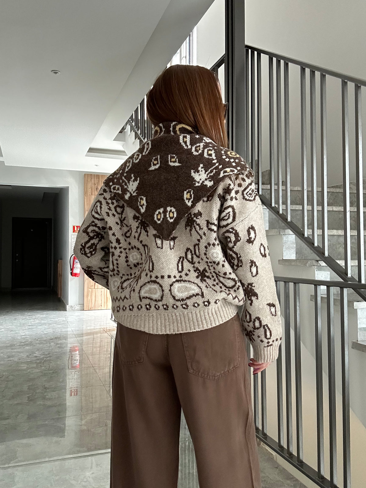 Rodeo şal detaylı kazak ( 2 Parça )