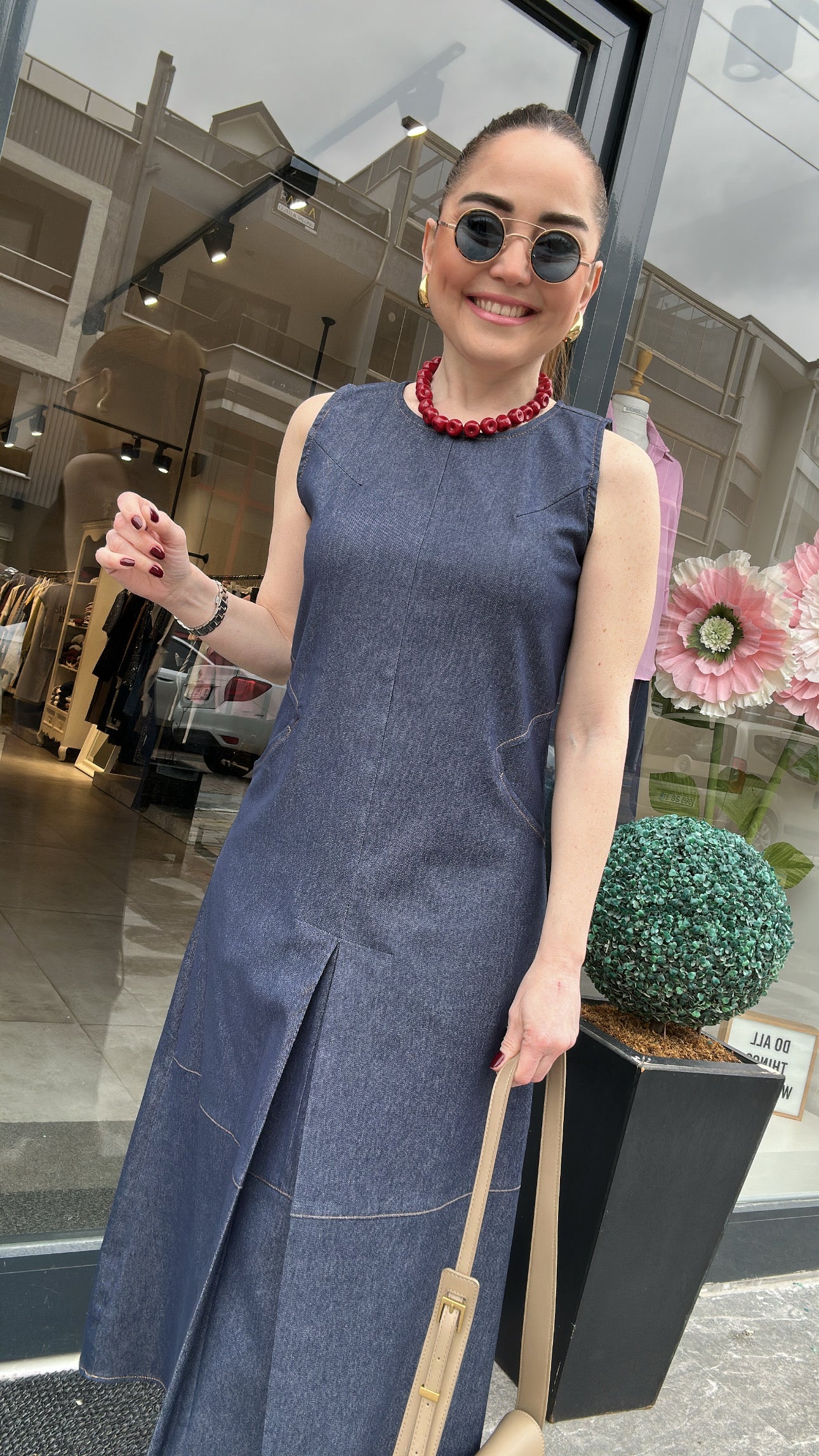 Denim elbise