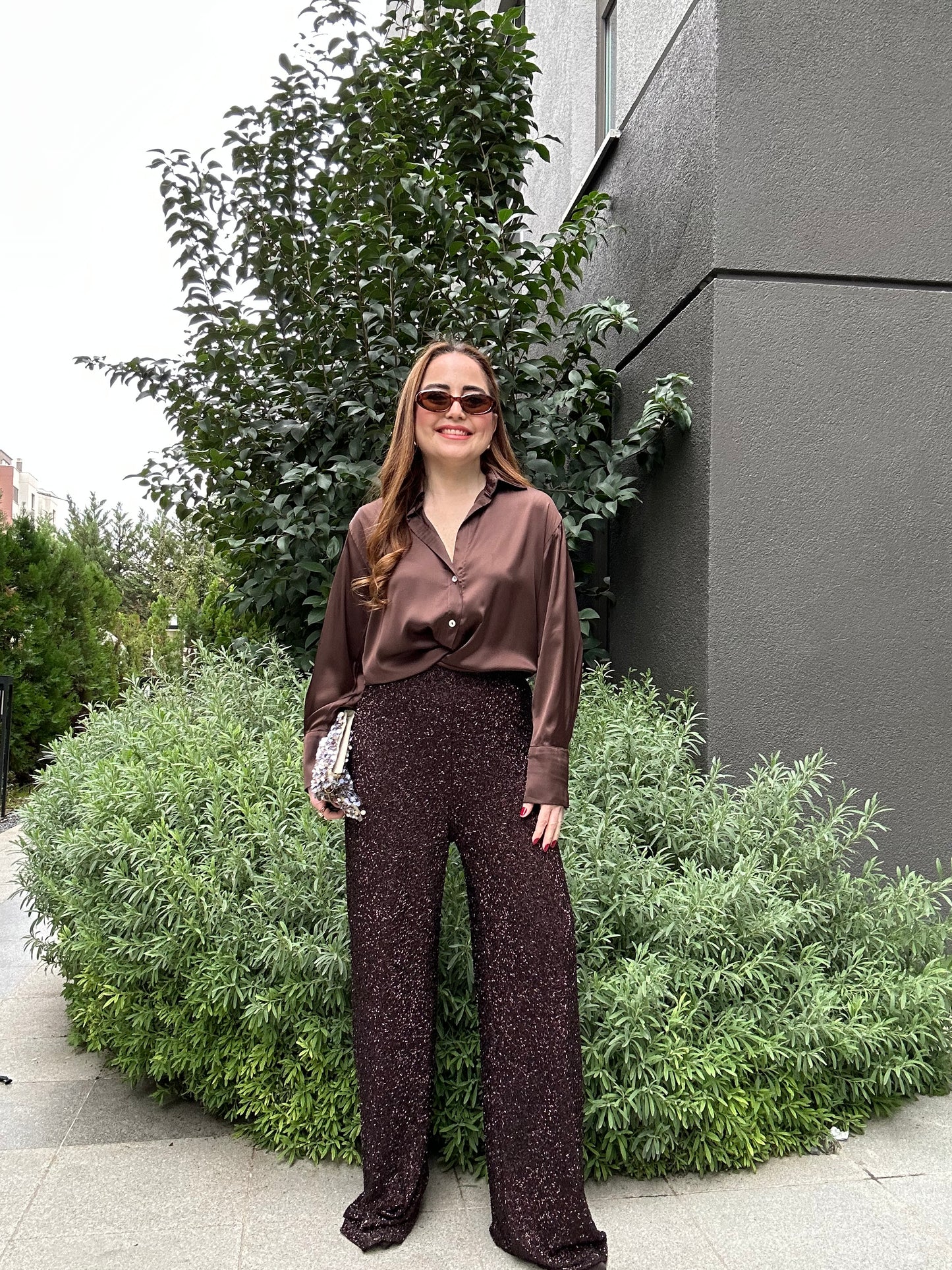 Işıltılı bolpaça pantolon