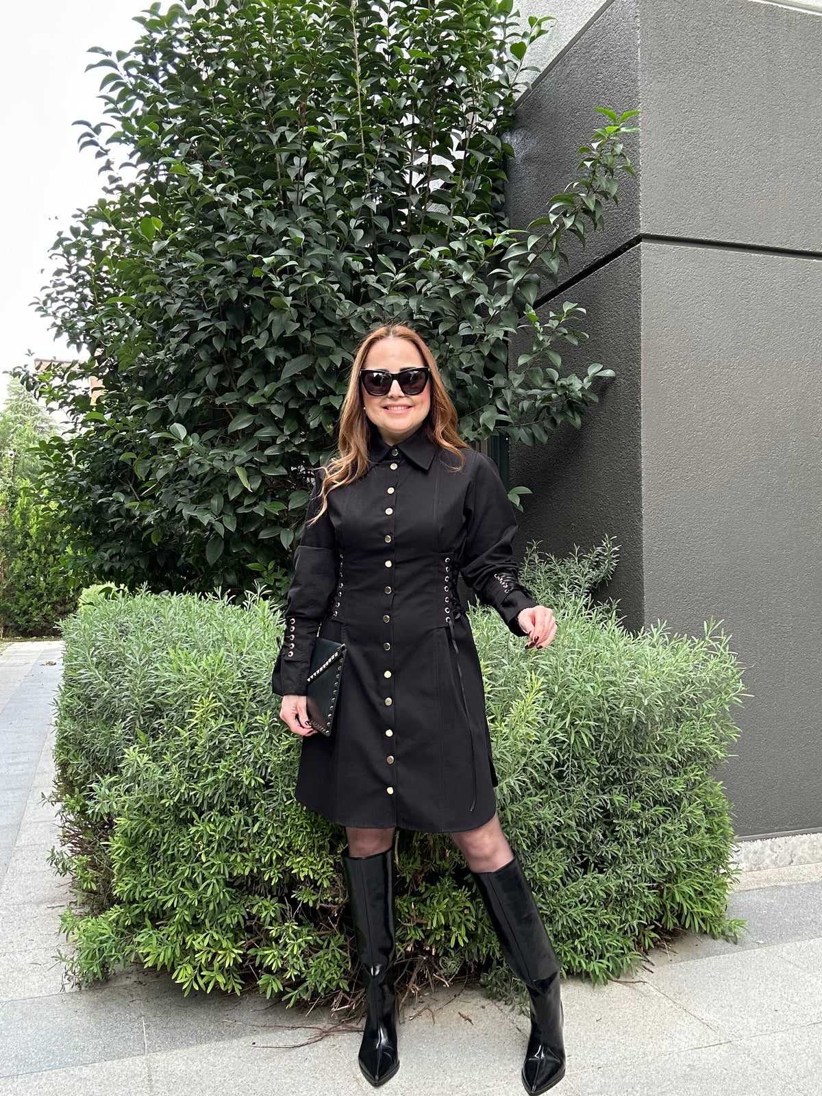 İtaly bağlamalı poplin elbise