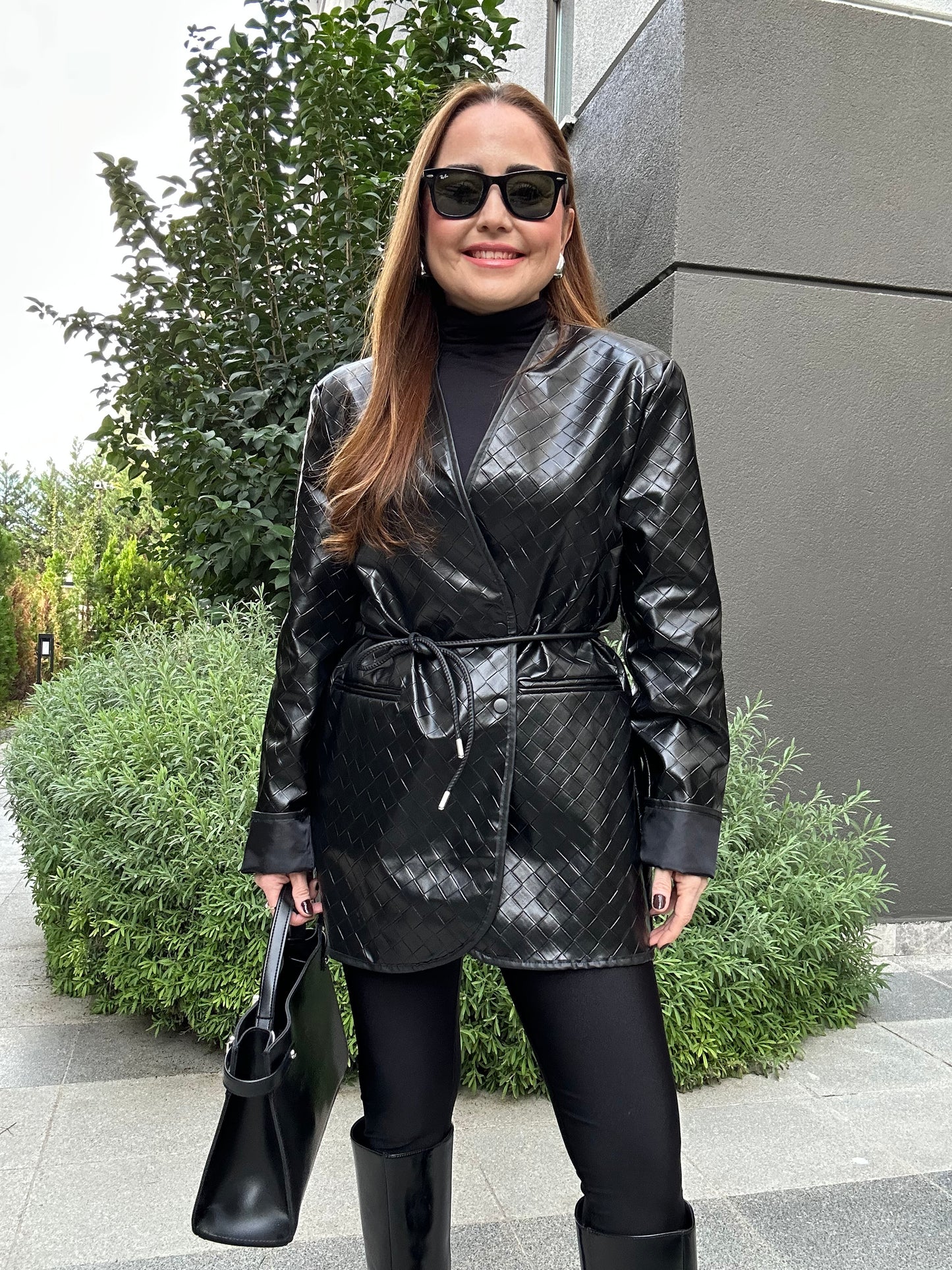 Balıksırtı deri ceket