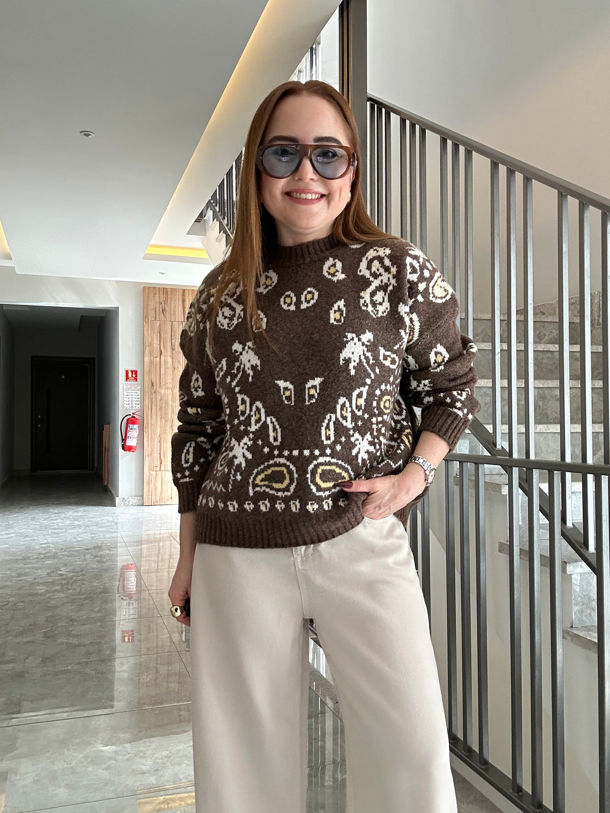 Rodeo şal detaylı kazak ( 2 Parça )