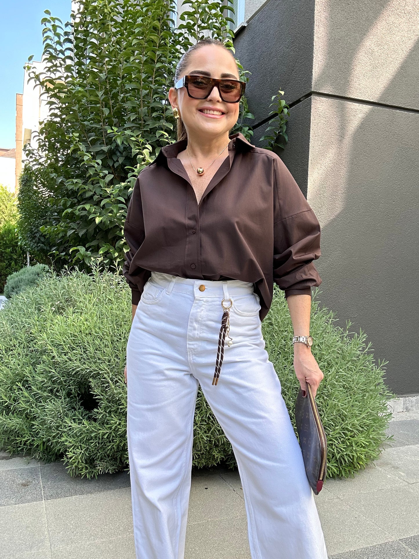 Oversize poplin gömlek
