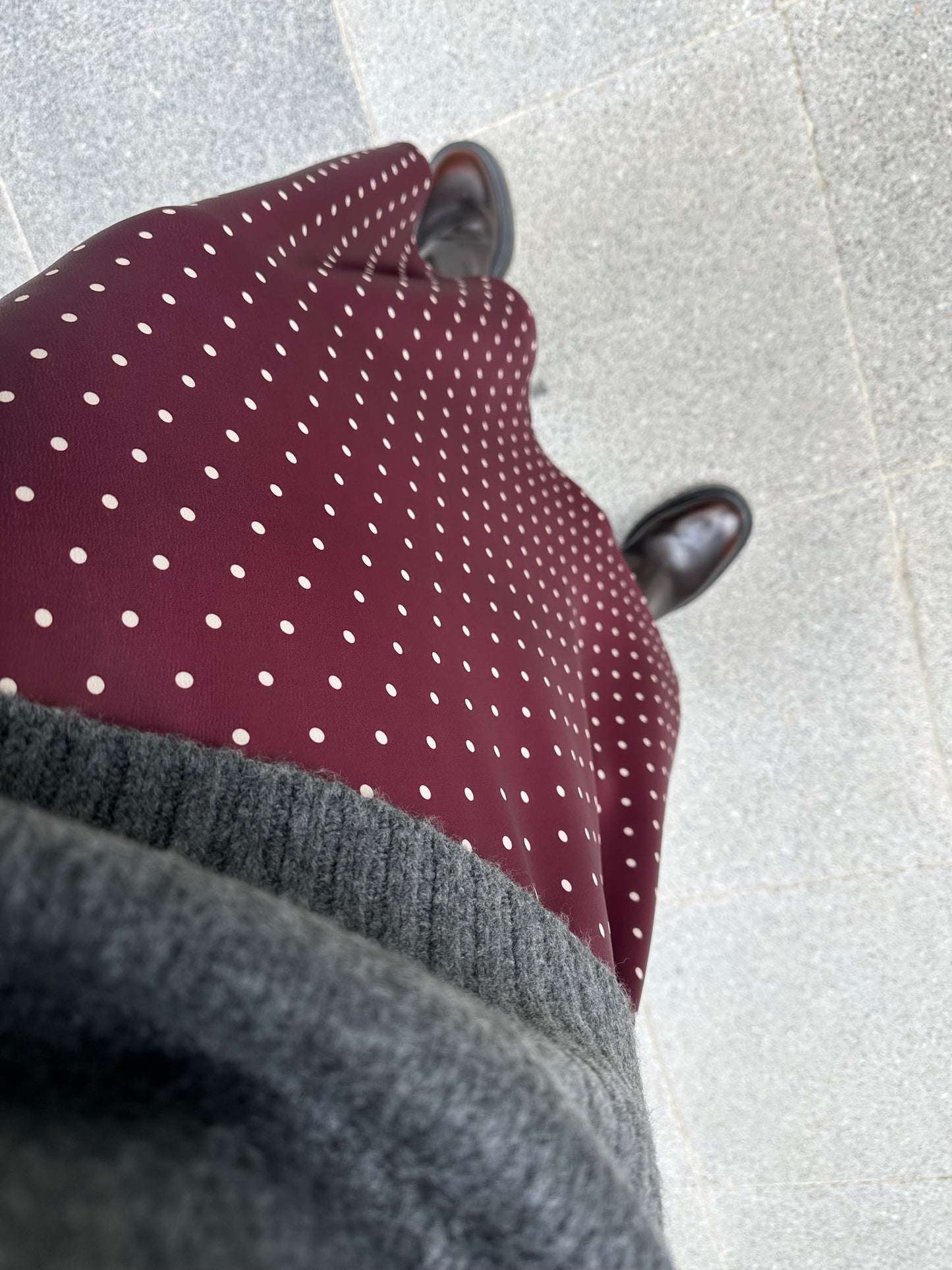 Puantiyeli saten etek