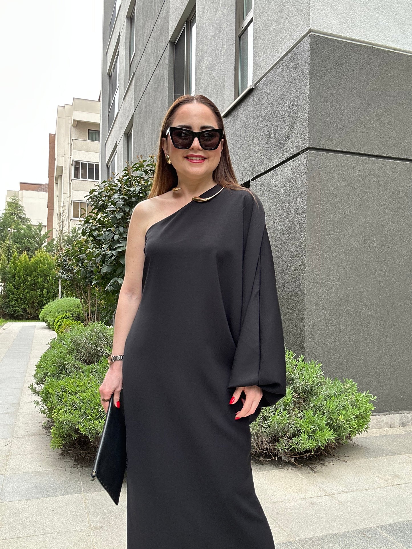 Tasarım gold detaylı elbise