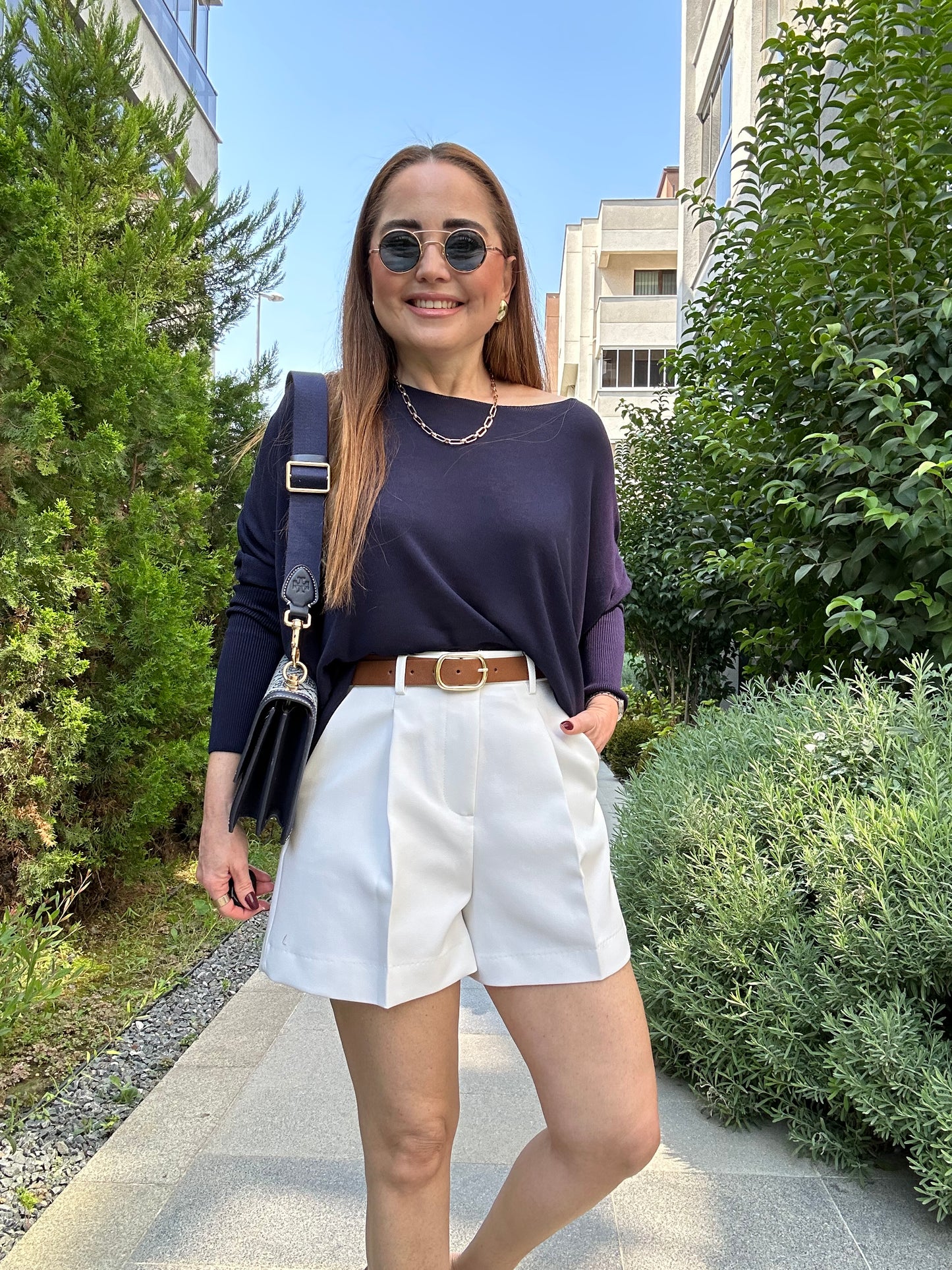 Kemerli dilvin şort ( Tok Kumaş)