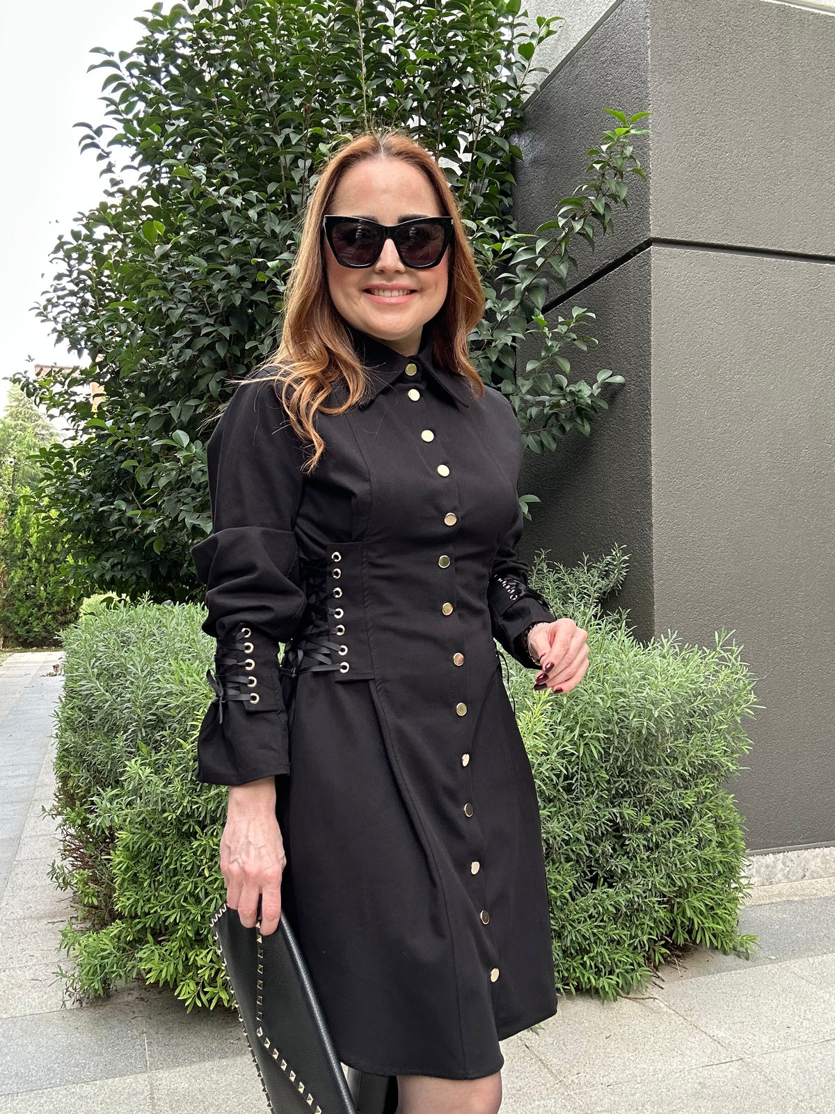 İtaly bağlamalı poplin elbise