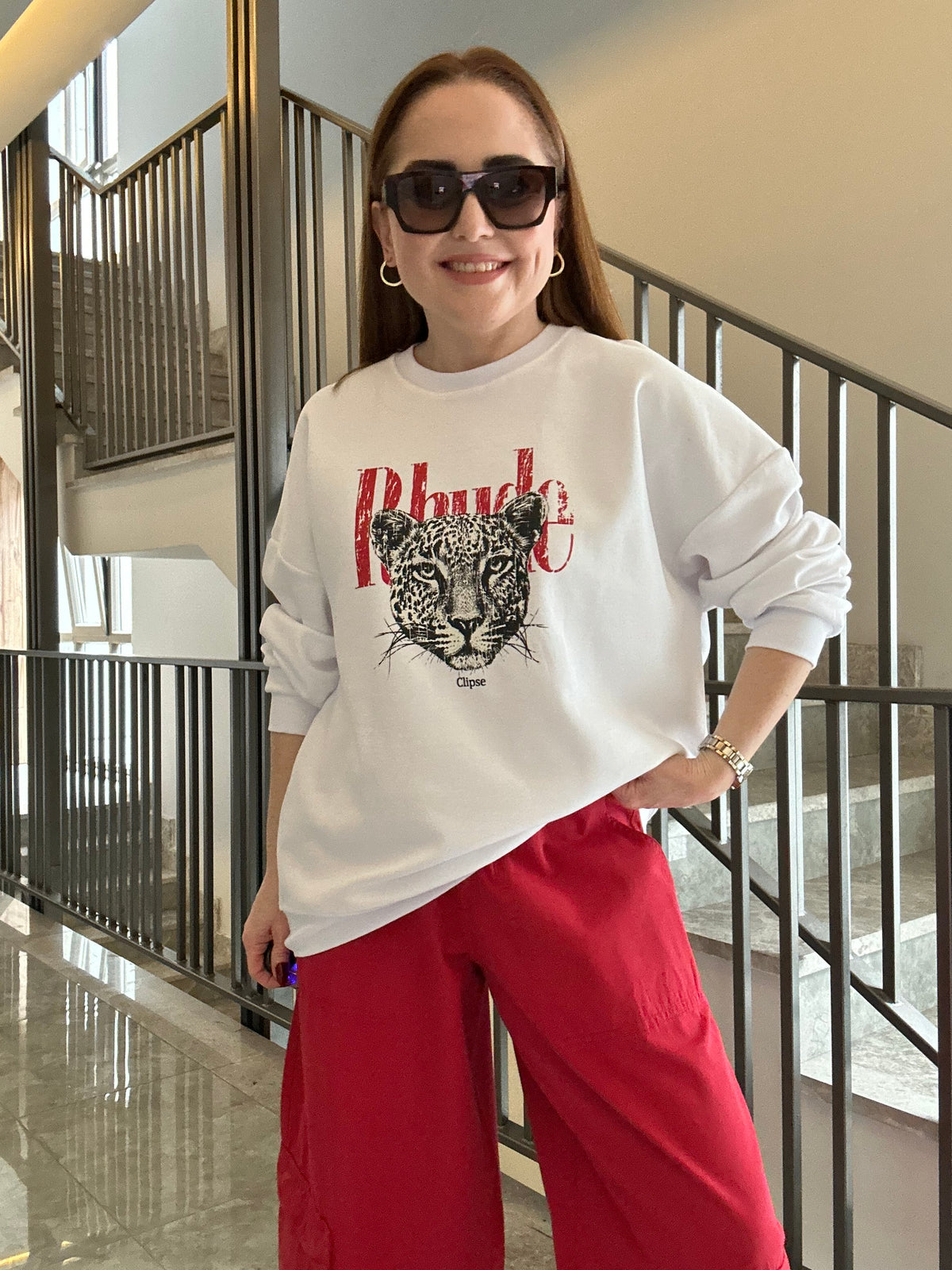 Rhude baskılı sweat