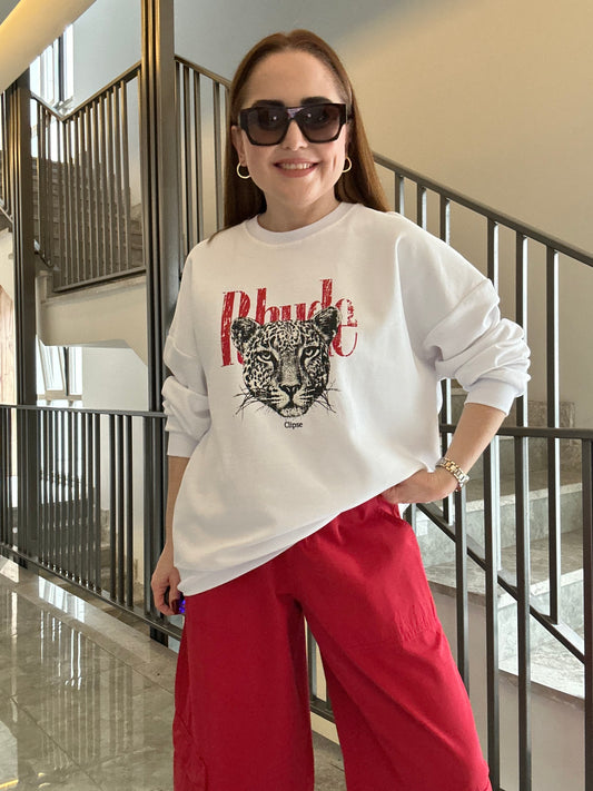 Rhude baskılı sweat
