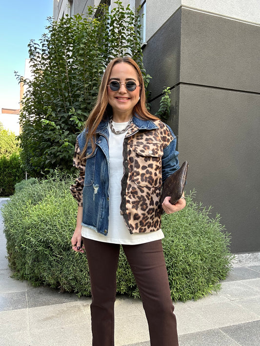 Tasarım leopar ceket