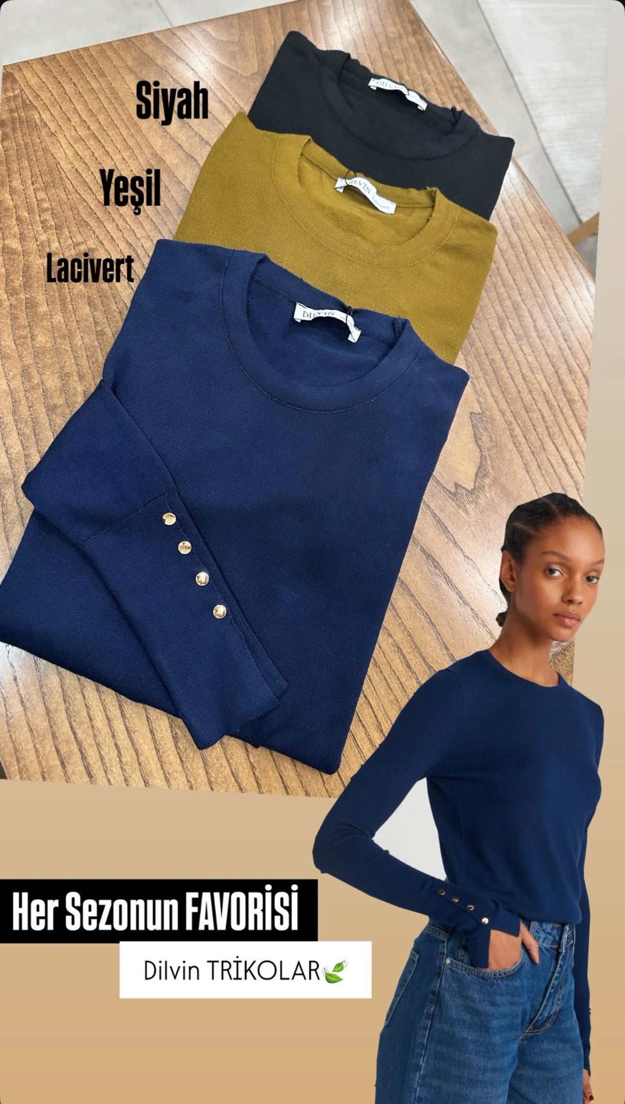 Dilvin basic düğmeli triko