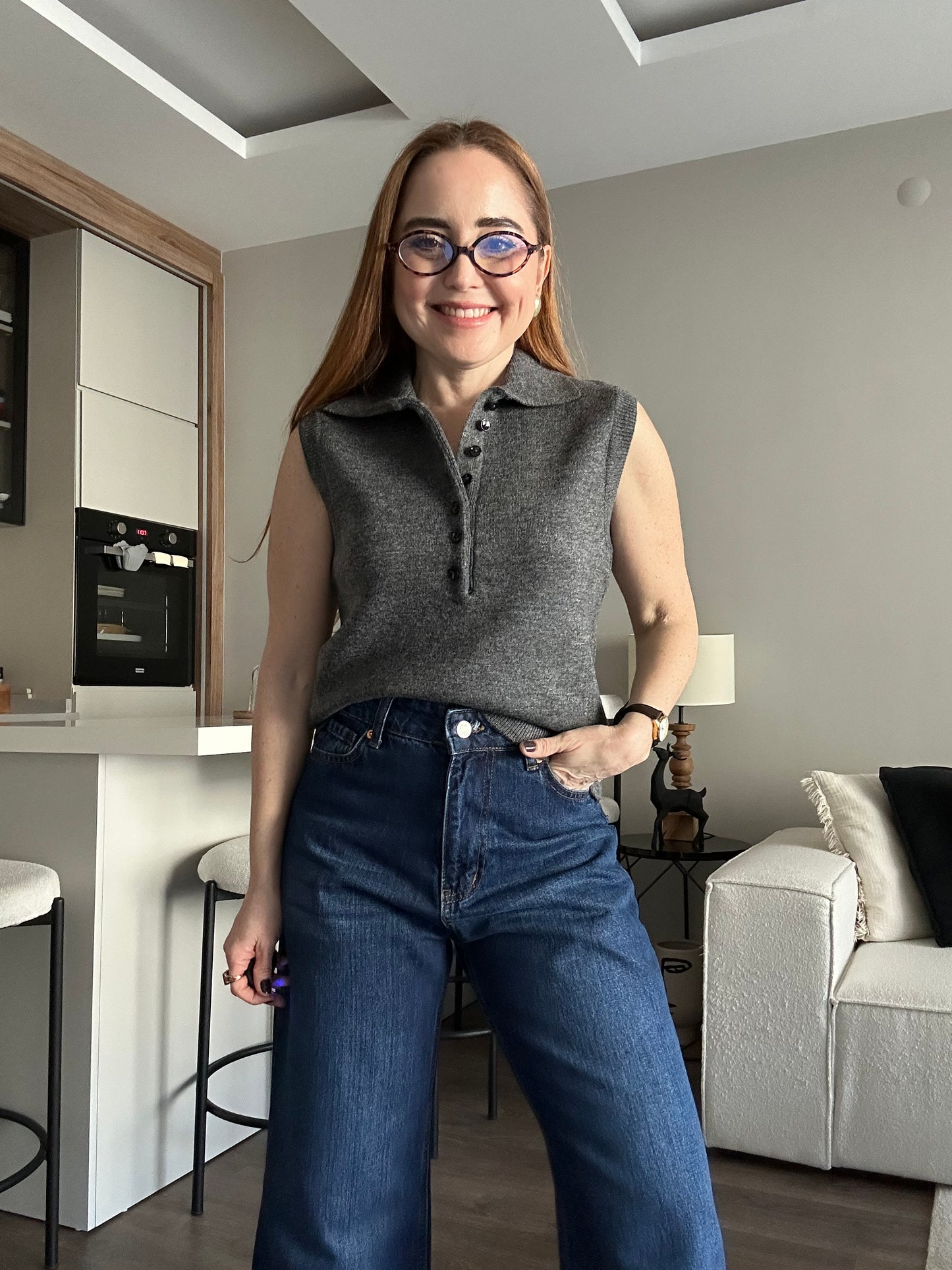 Premium düğmeli triko