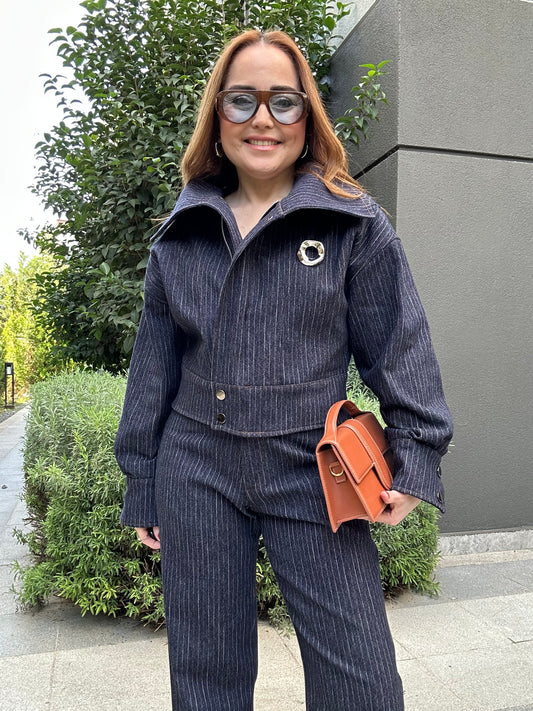 Marlo çizgili ceket