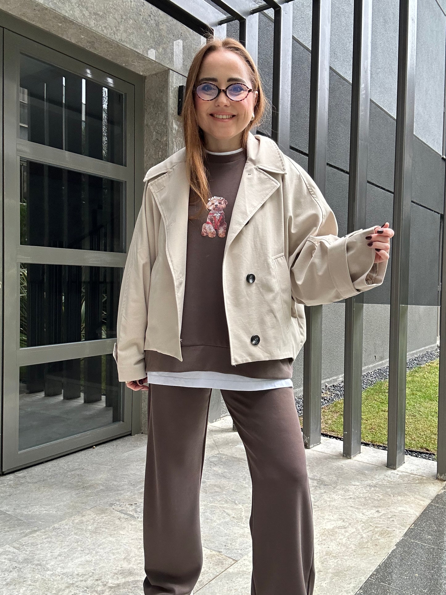 Premium ekose astarlı trençkot