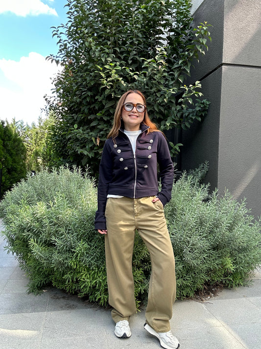 Olive gabardin Pantolon