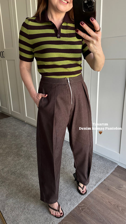Lucas denim efektli pantolon