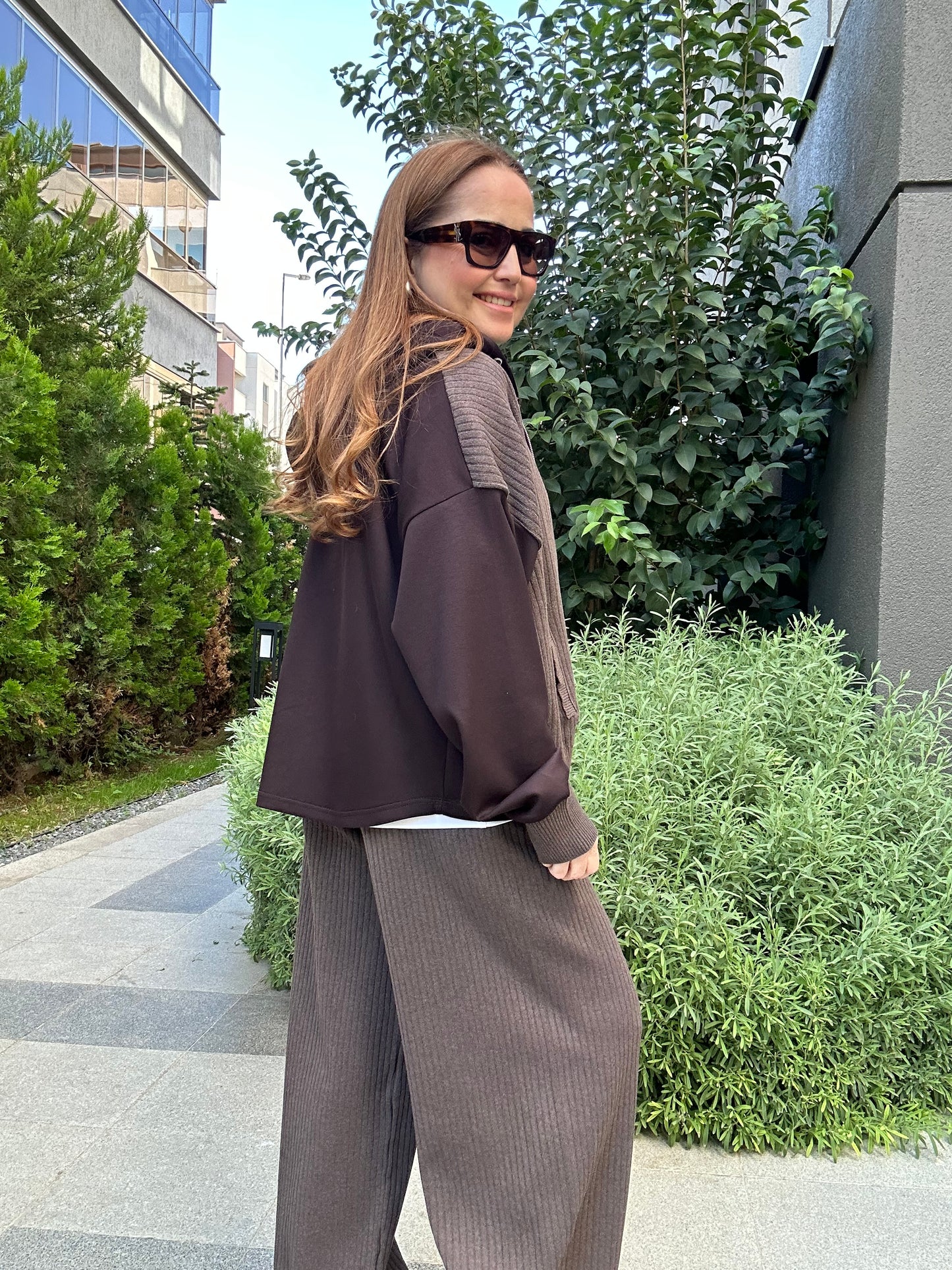 Premium triko detaylı modal takım
