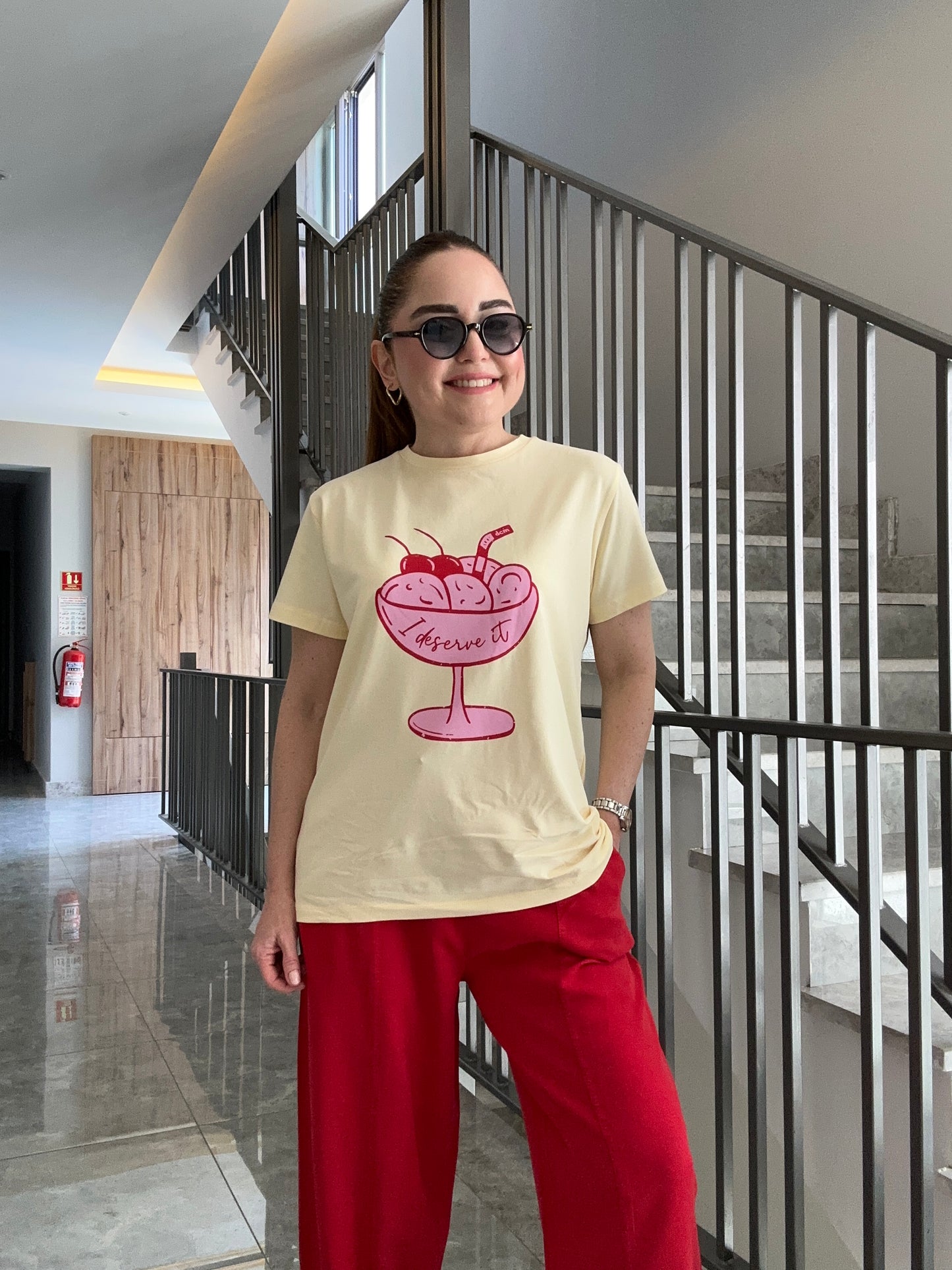 Puding baskılı tişört