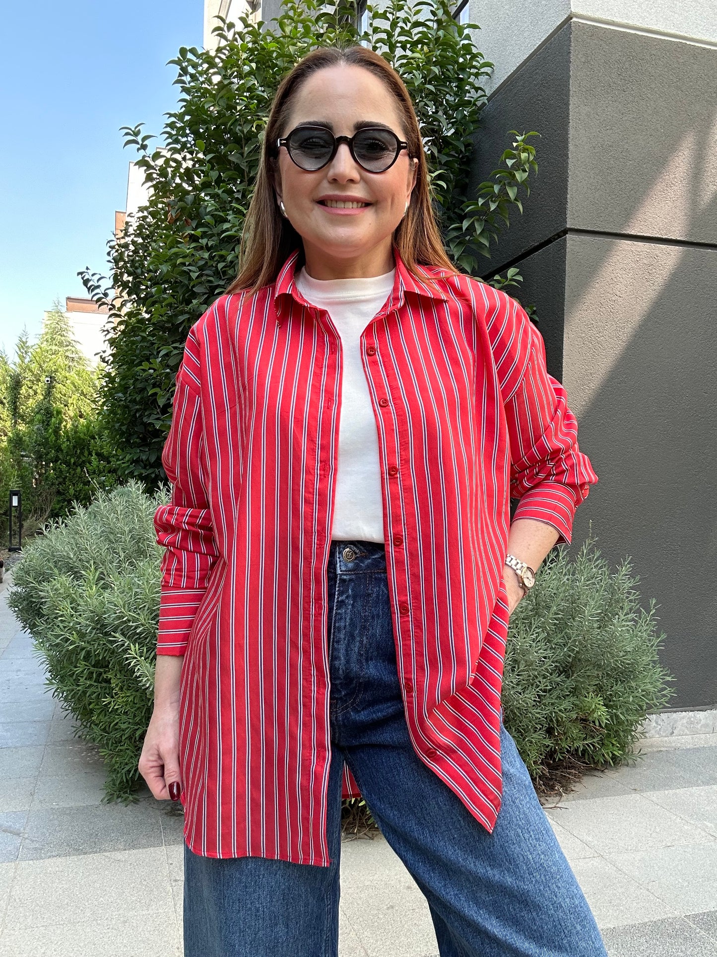 Rose çizgili gömlek