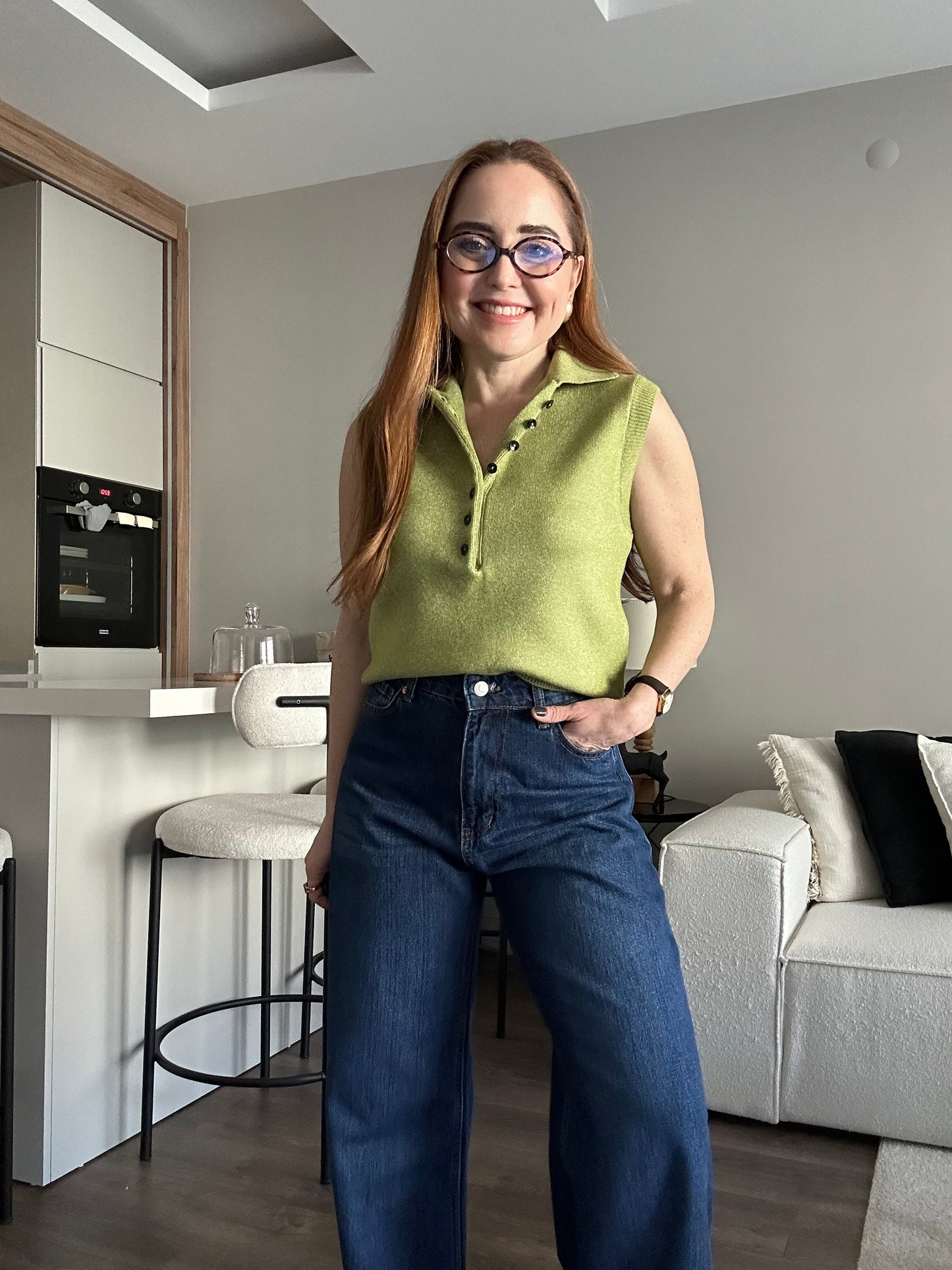 Premium düğmeli triko