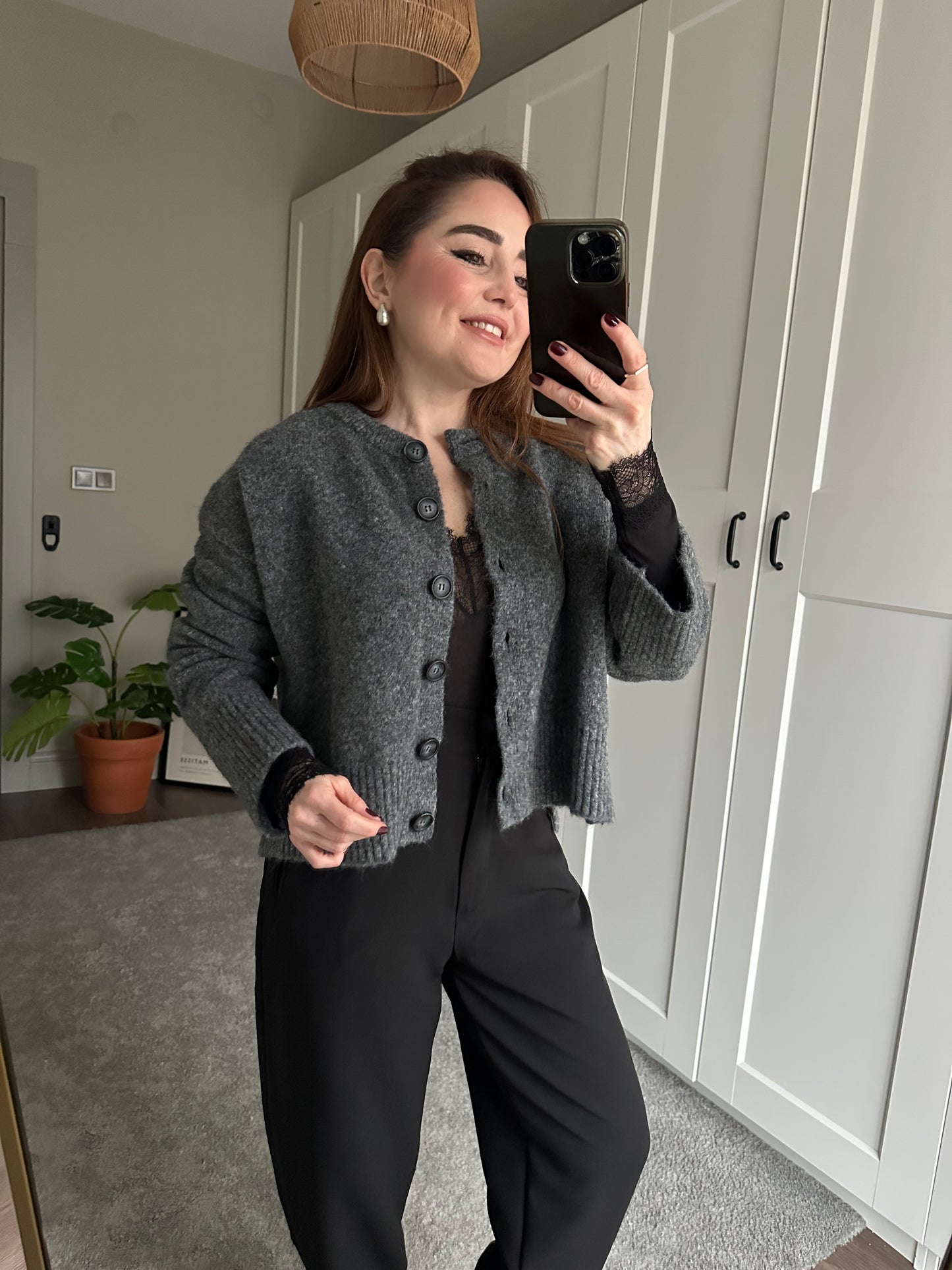 Yırtmaçlı Triko Hırka