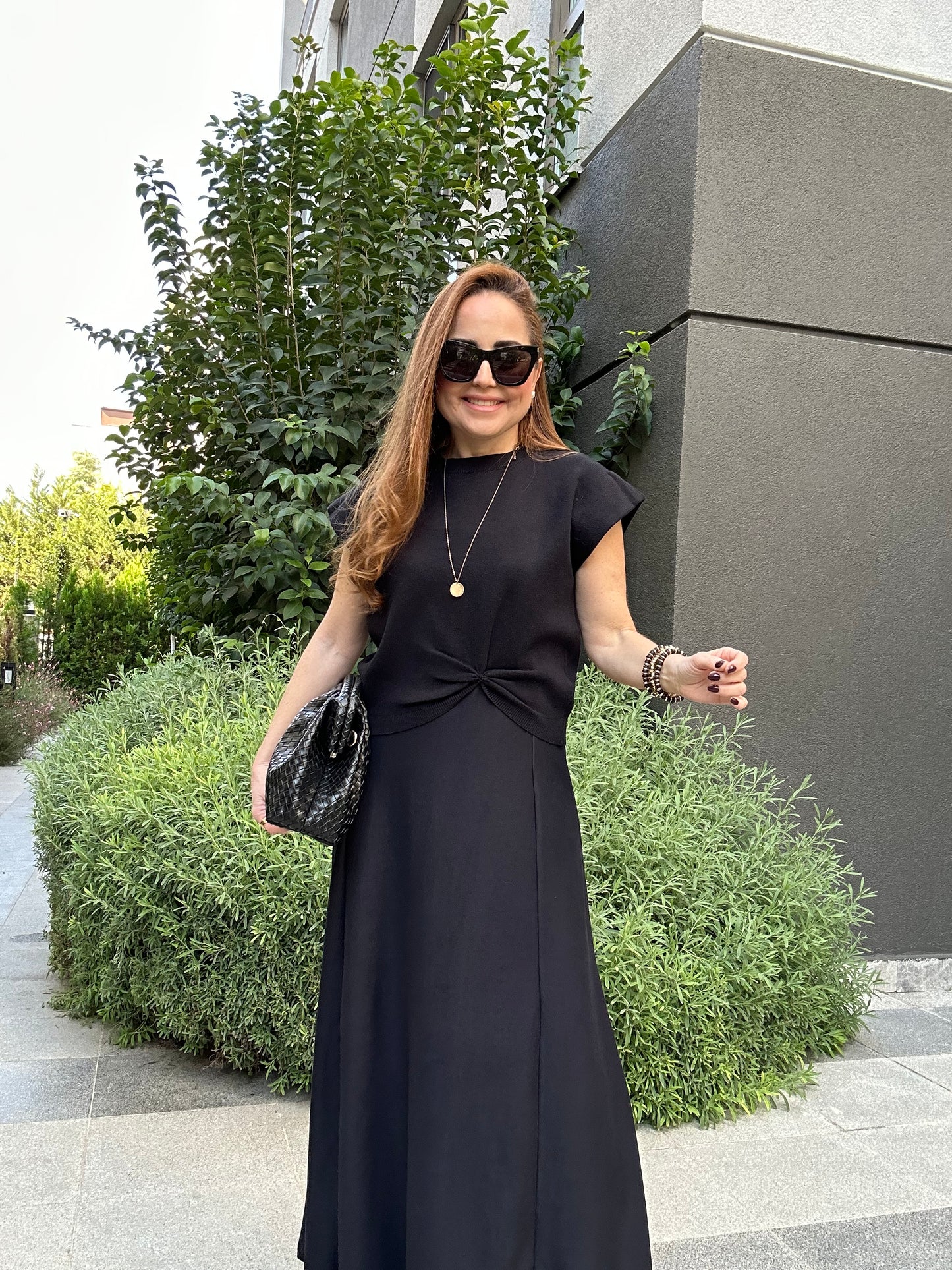 İnce askılı güderi elbise