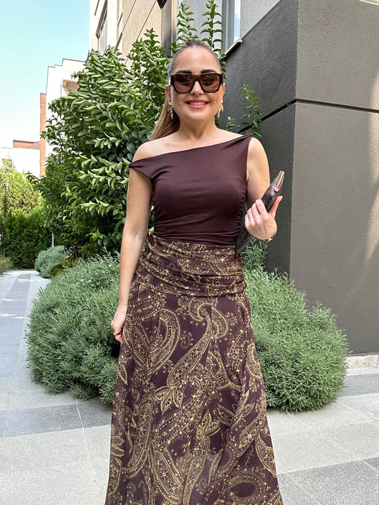 Düğümlü düşük omuz body