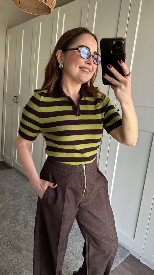Bee çizgili triko