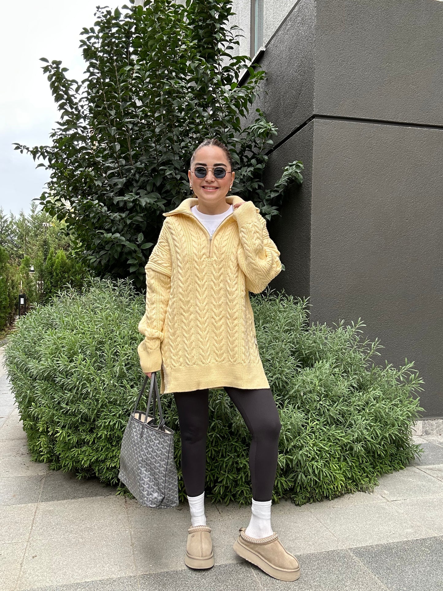 Premium Saçörgü fermuarlı kazak