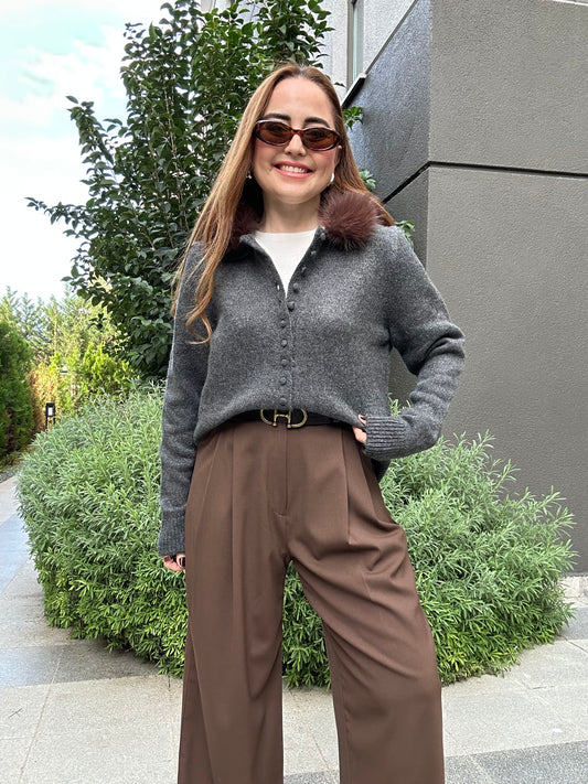 Kürkü çıkabilir hırka