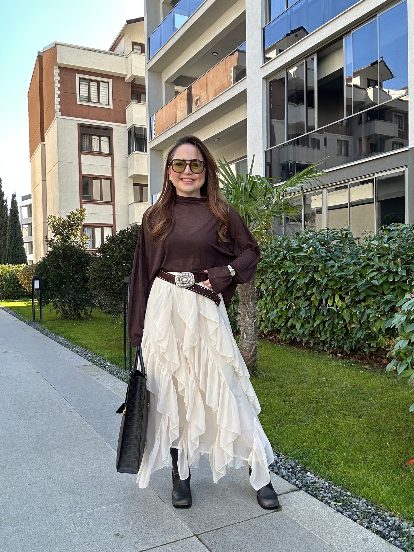 Volanlı bohem etek
