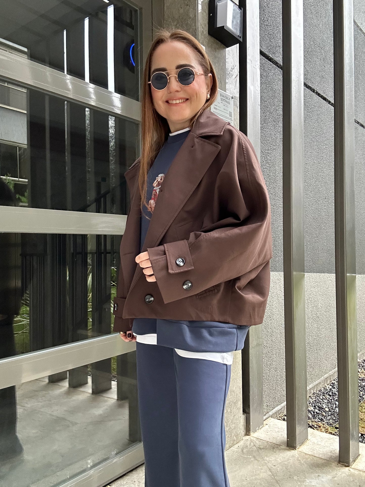 Premium ekose astarlı trençkot