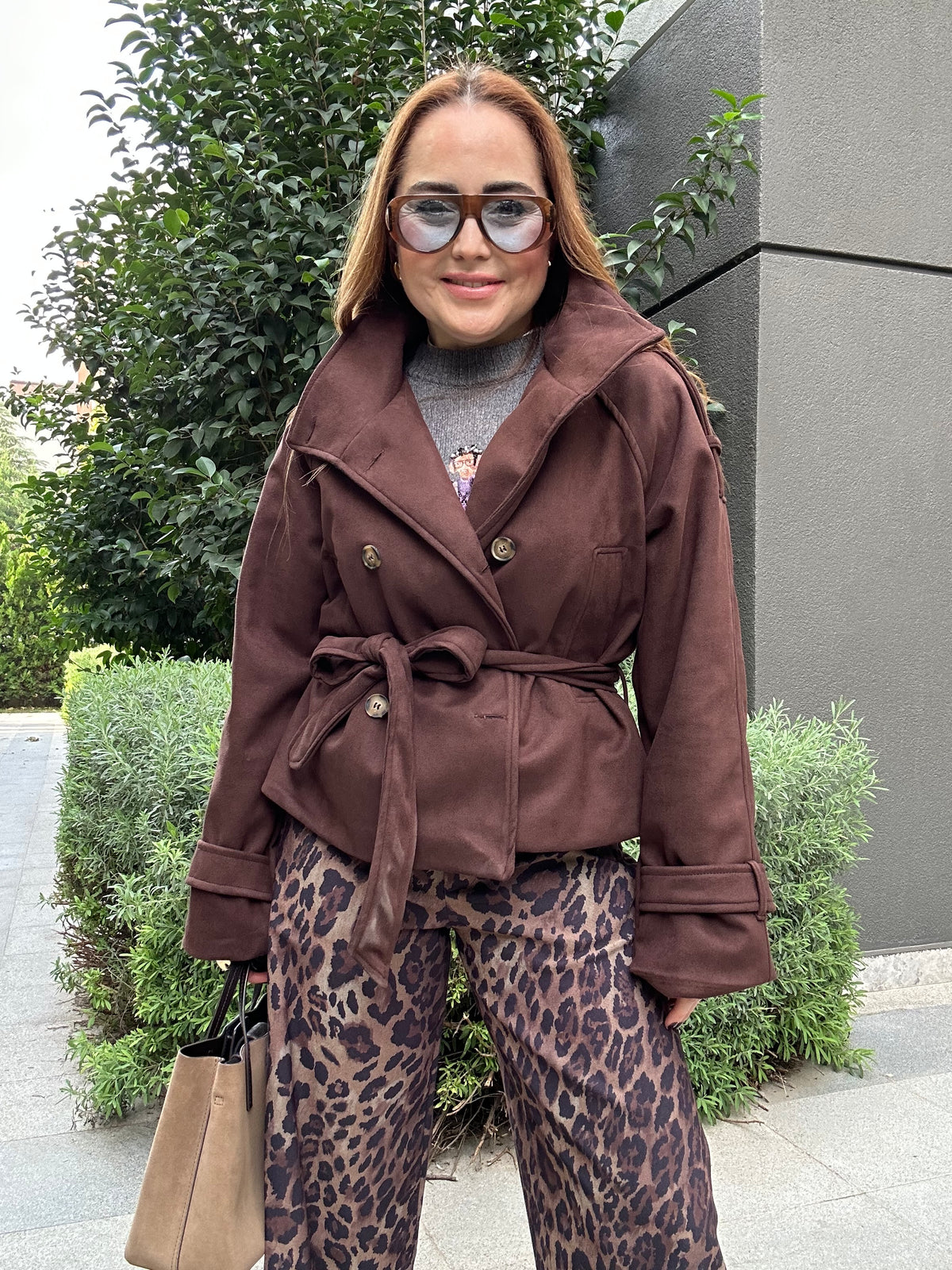 Brown süet ceket