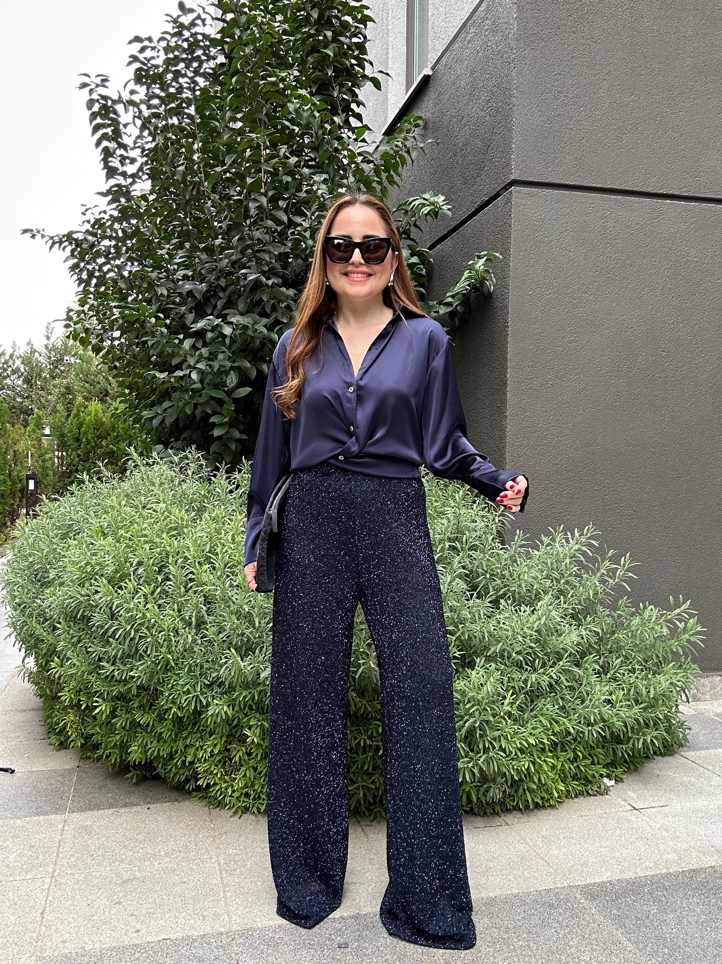 Işıltılı bolpaça pantolon