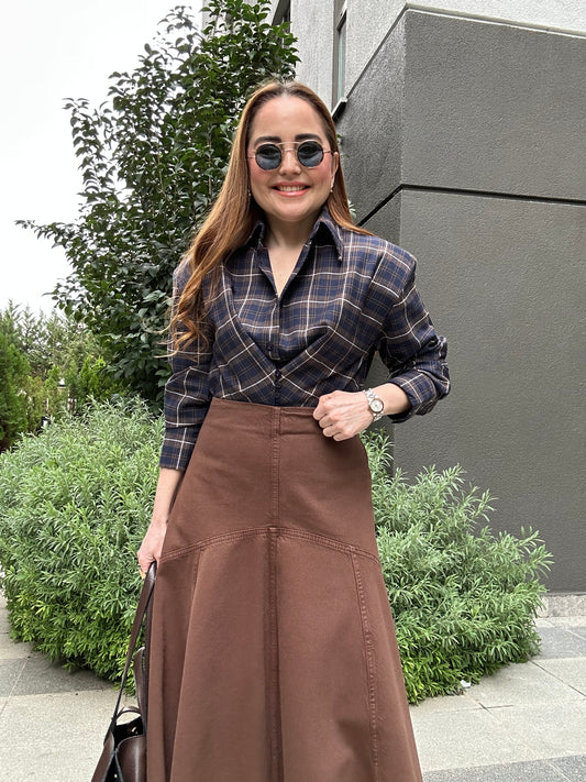 Vatkalı ekoseli gömlek