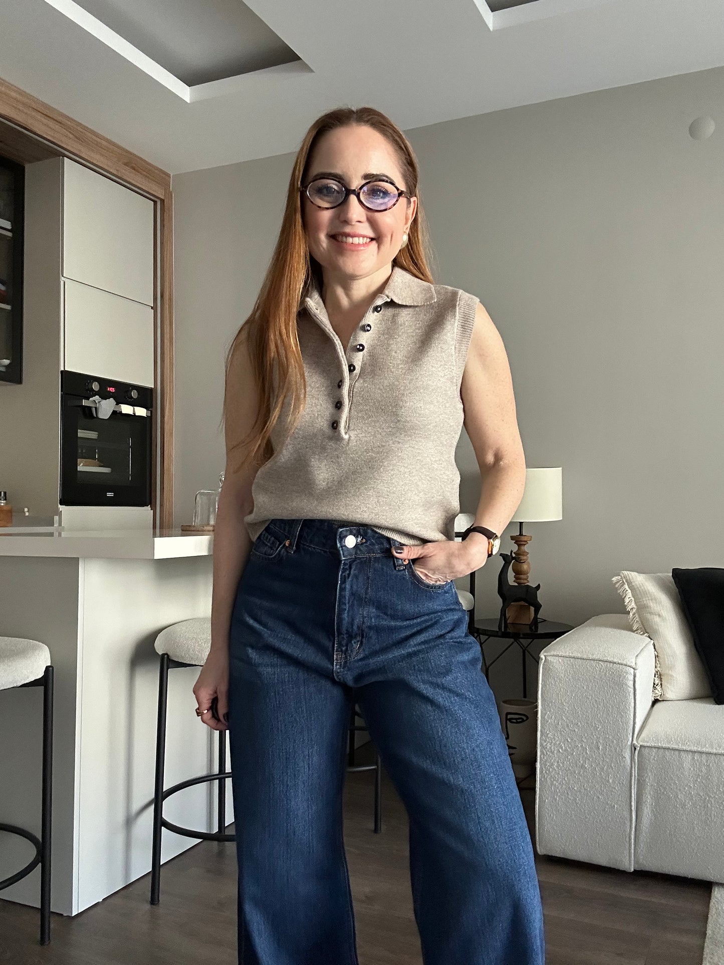 Premium düğmeli triko