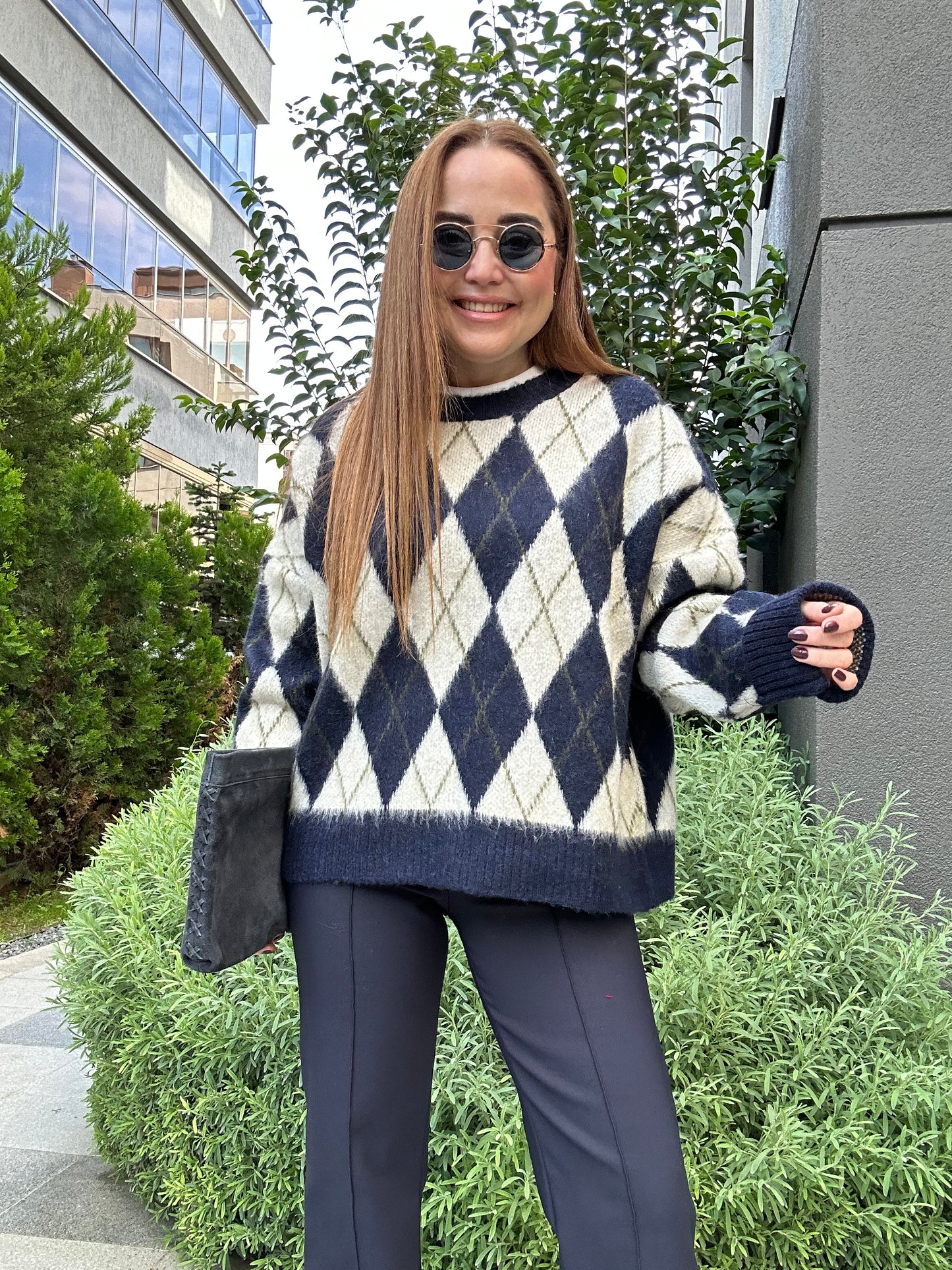 Premium kalın baklava kazak