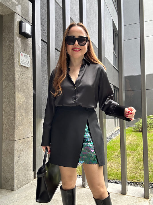 Payet detaylı mini etek