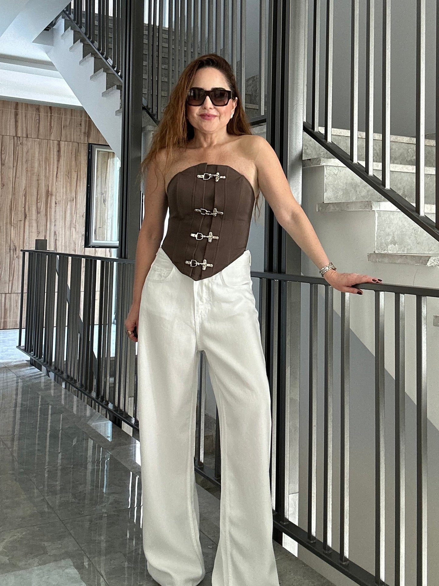 Luna tensel denim pantolon