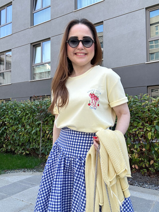 Dolce vita baskılı tişört