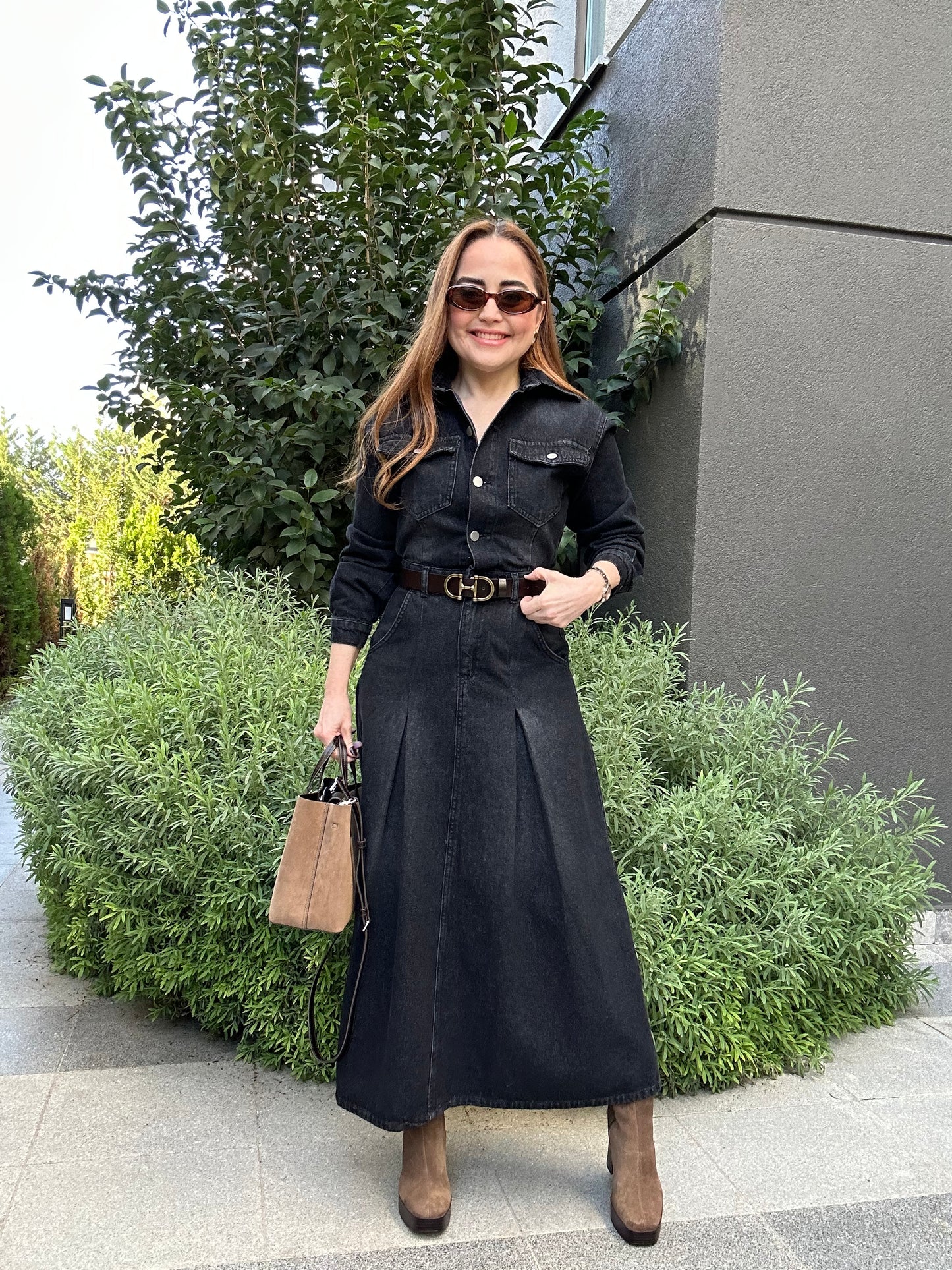 Premium denim elbise